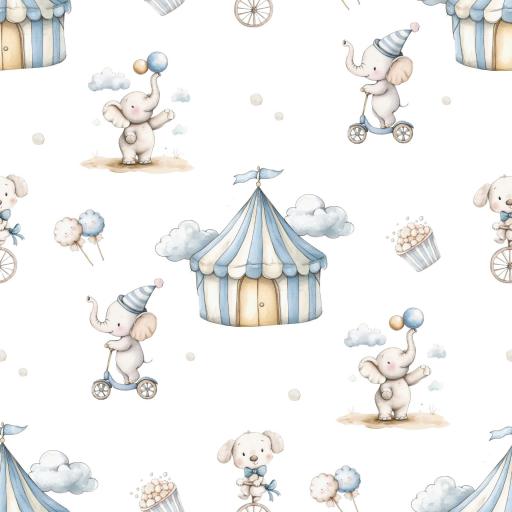 ELEFANTES EN EL CIRCO  ALGODÓN PREMIUM 130 GR   [0]