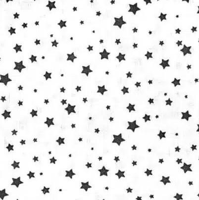 50 CM ALGODÓN BLANCO ESTRELLAS NEGRAS SERIE ORIÓN