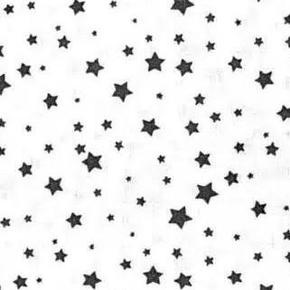 50 CM ALGODÓN BLANCO ESTRELLAS NEGRAS  SERIE ORIÓN  [0]