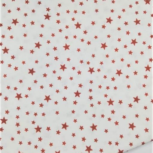 43 CM ALGODÓN BLANCO ESTRELLAS TERRACOTA  SERIE ORIÓN