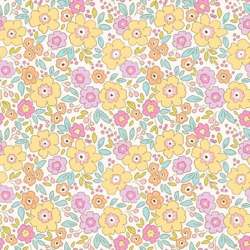 FLORES TIPO LIBERTY ROSA Y AMARILLO    ( EN 10 TEJIDOS DISTINTOS )  [0]