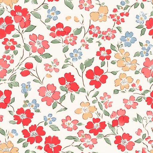 FLORES TIPO LIBERTY ROJO  ( EN 10 TEJIDOS DISTINTOS ) [0]