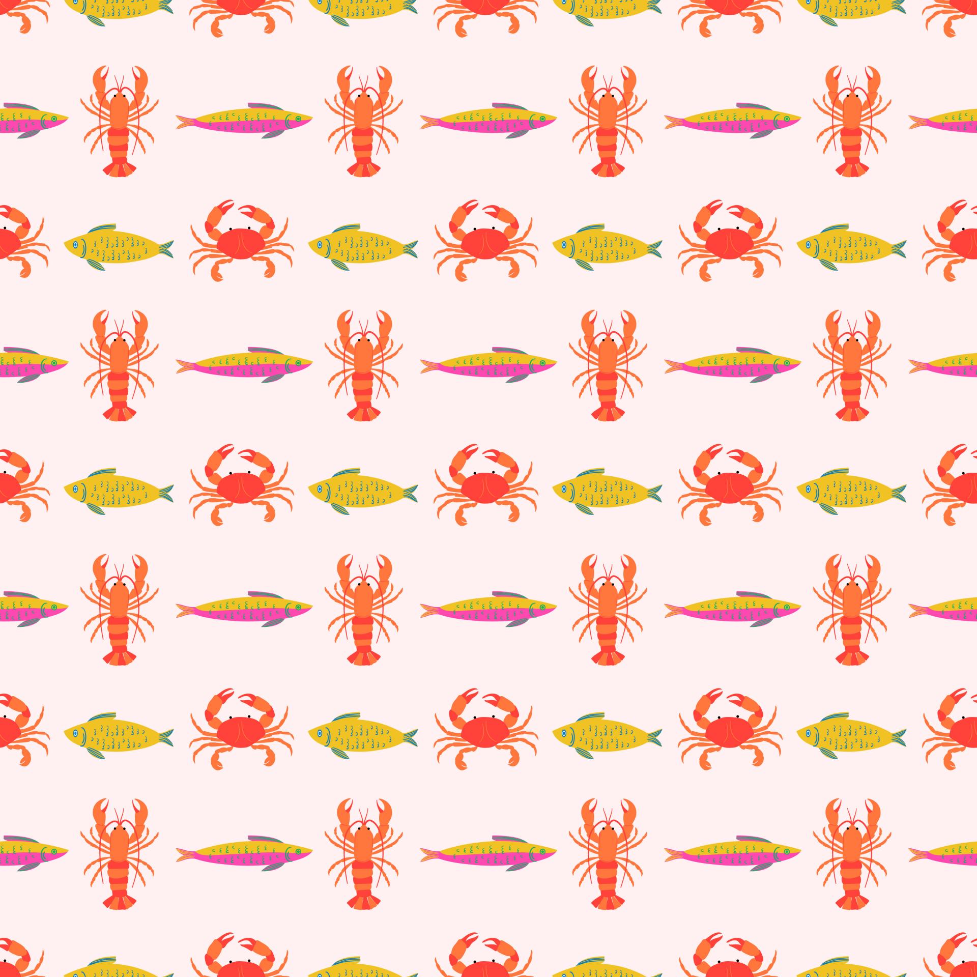 ESTAMPADO VERANO SERIE LANGOSTAS 3 ( EN 10 TEJIDOS DISTINTOS )