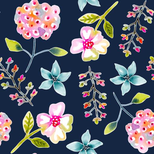 FLORAL NAVI   ( EN 10 TEJIDOS DISTINTOS ) 