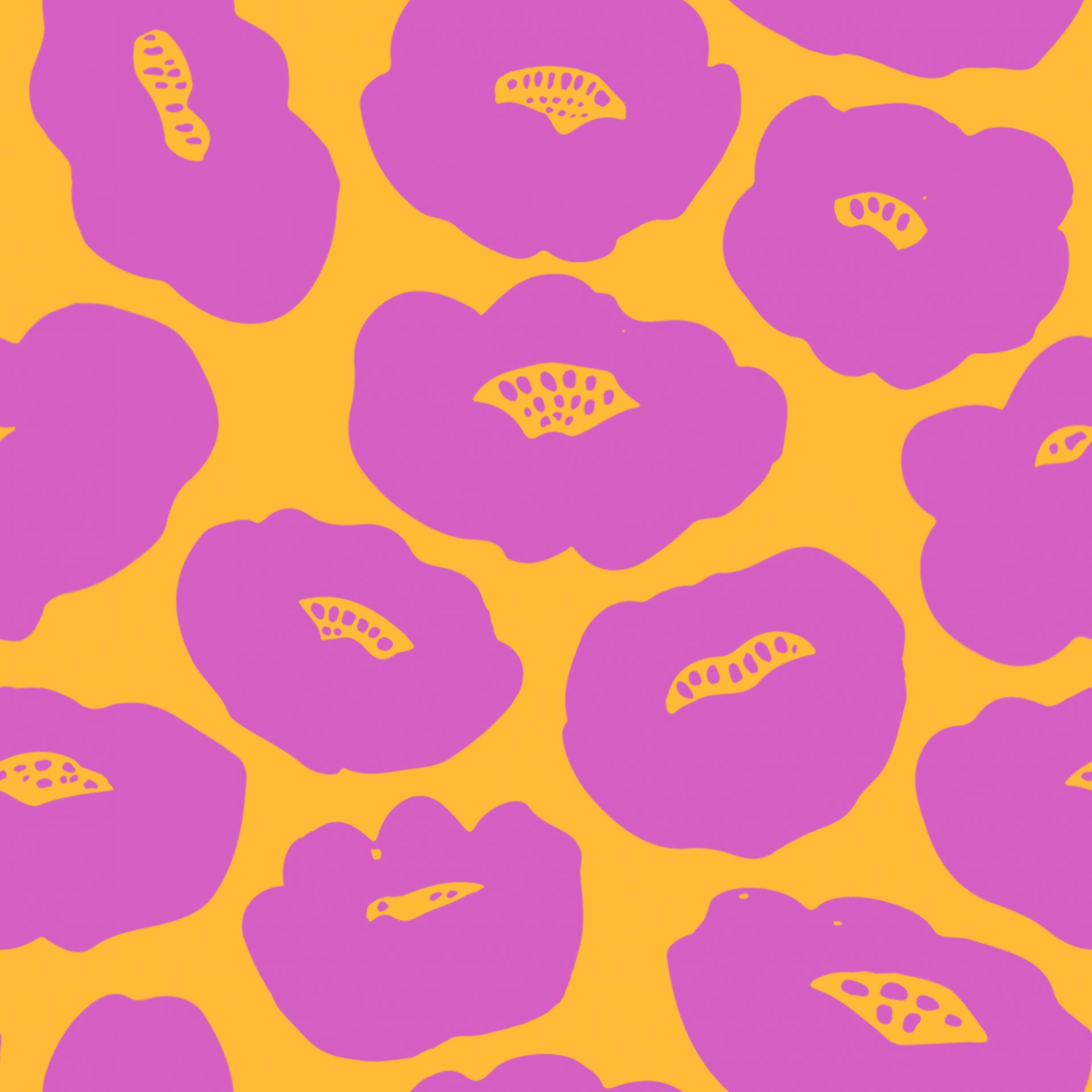 AMAPOLAS ABSTRACTO MANDARINA /ROSA PREPPY ( EN 10 TEJIDOS DISTINTOS )