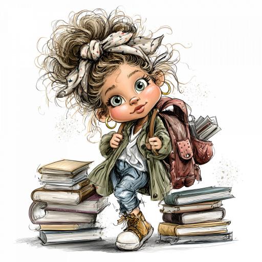 TRANSFER DTF NIÑAS COLEGIO LIBROS 1   ( 12/14 cm )    [0]