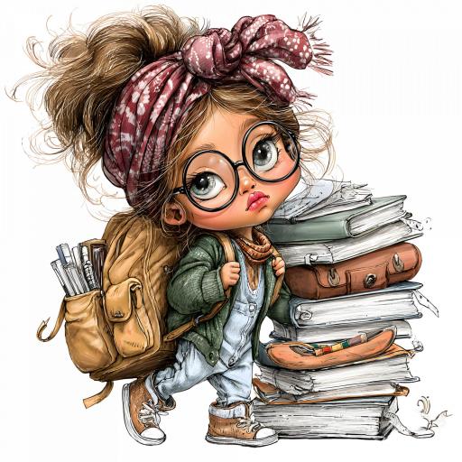 TRANSFER DTF NIÑAS COLEGIO LIBROS 13 ( 12/14 cm )    [0]
