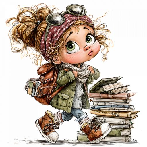 TRANSFER DTF NIÑAS COLEGIO LIBROS 4  ( 12/14 cm )    [0]