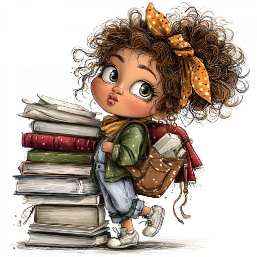 TRANSFER DTF NIÑAS COLEGIO LIBROS 8 ( 12/14 cm )    [0]