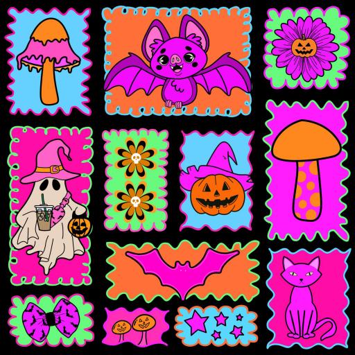  HALLOWEEN VIBRANTE   ( EN 10 TEJIDOS DISTINTOS )