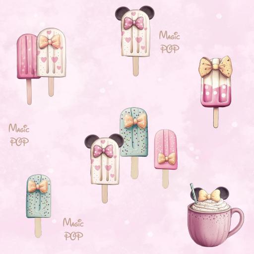  ALGODÓN PREMIUM HELADOS LAZOS   (diseño exclusivo ) 