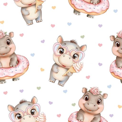 HIPOPÓTAMOS DONUT CORAZONES   ( EN 10 TEJIDOS DISTINTOS ) 