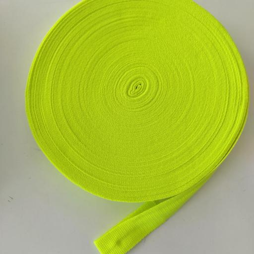 CINTA DE MOCHILA POLIESTER TACTO ALGODÓN 30 mm AMARILLO FLÚOR