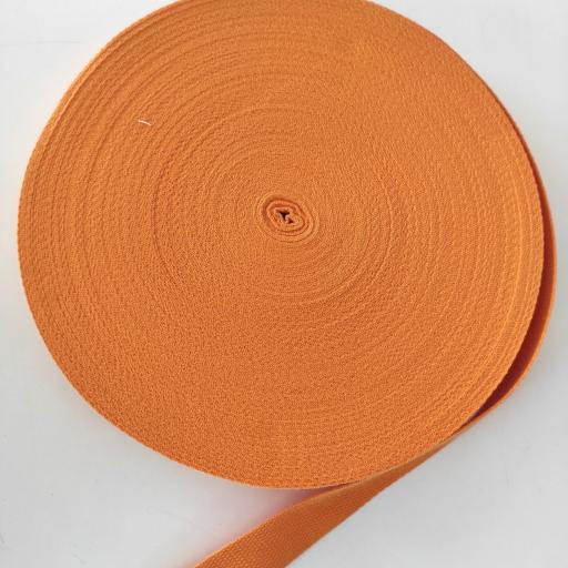 CINTA DE MOCHILA POLIESTER TACTO ALGODÓN 30 mm NARANJA