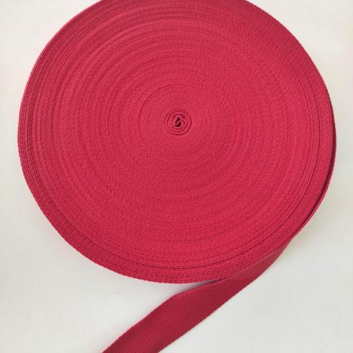 CINTA DE MOCHILA POLIESTER TACTO ALGODÓN 30 mm ROJO