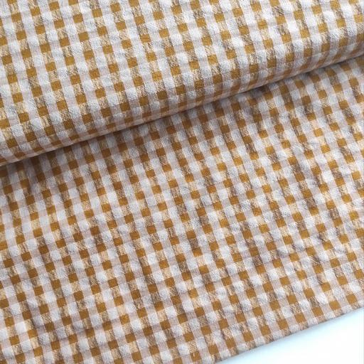 VICHY SEERSUCKER BICOLOR ÁMBAR/ROSADO  06 Cm  