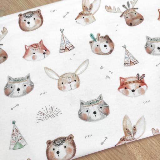 PUNTO CAMISETA ALGODÓN ORGÁNICO ANIMALES BOHO 