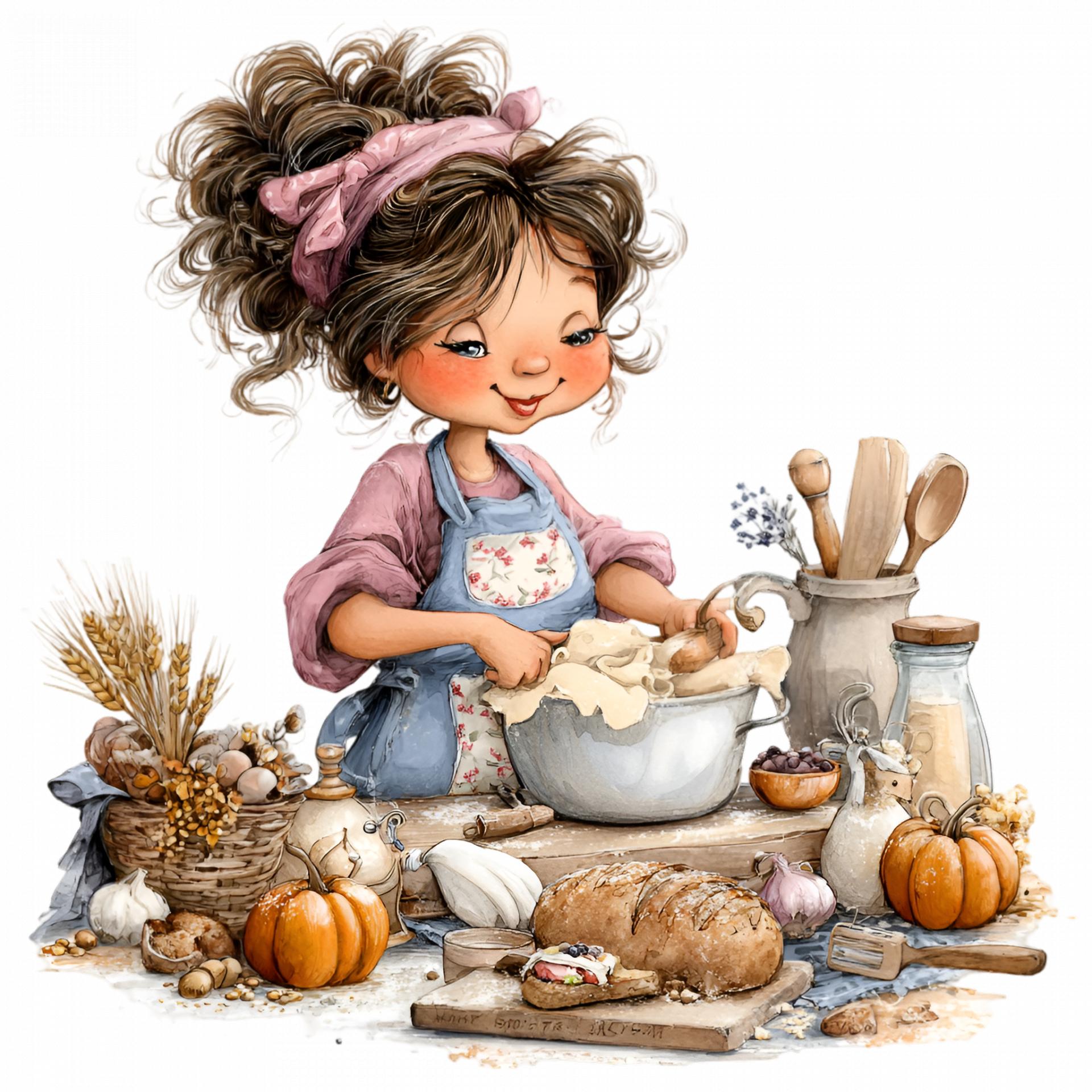 TRANSFER DTF CHICAS COCINA C ( 12/14 cm )