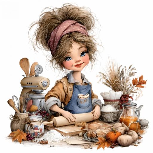 TRANSFER DTF CHICAS COCINA A  ( 12/14 cm )    [1]