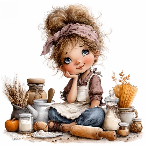 TRANSFER DTF CHICAS COCINA A  ( 12/14 cm )    [2]