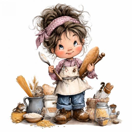 TRANSFER DTF CHICAS COCINA A  ( 12/14 cm )    [3]