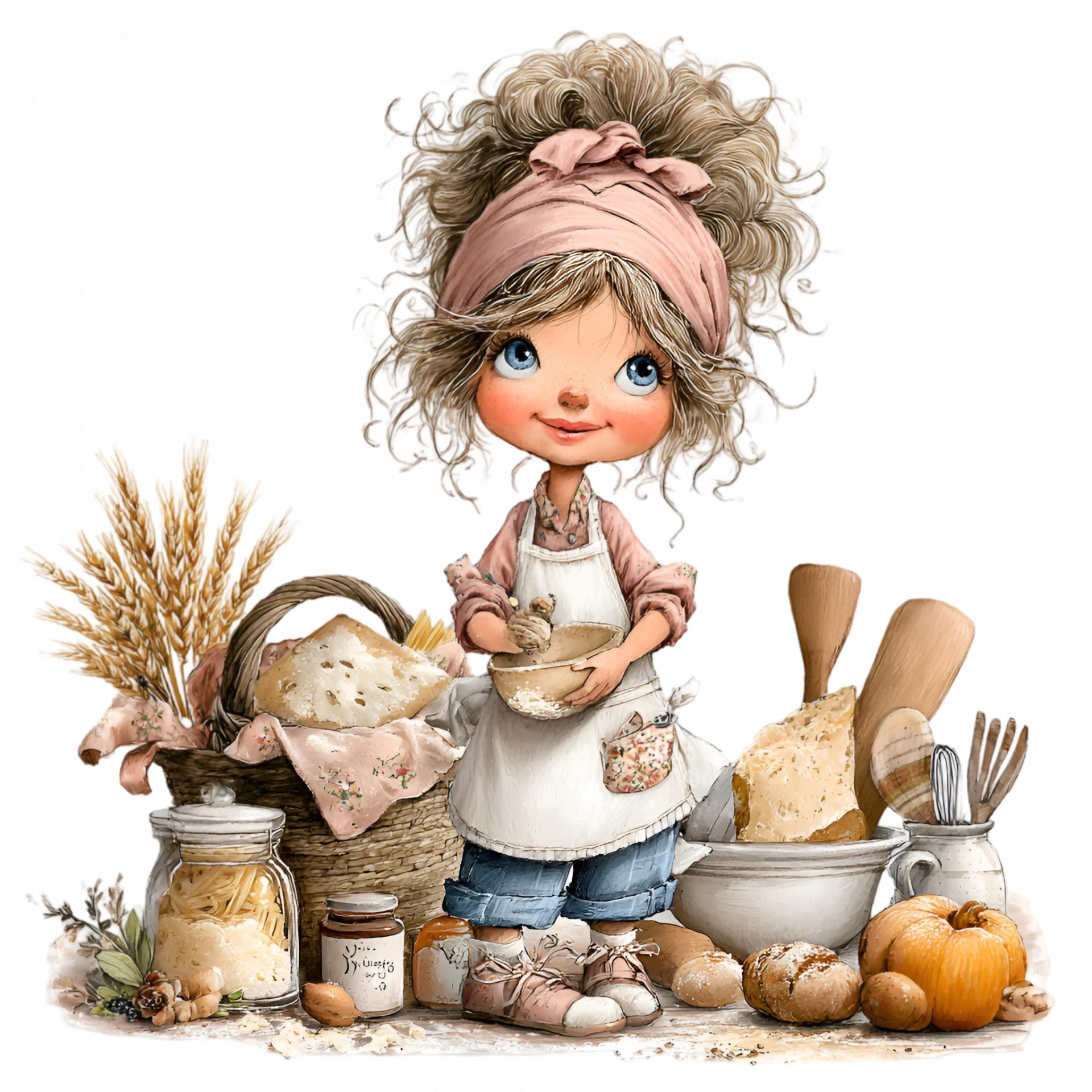 TRANSFER DTF CHICAS COCINA B ( 12/14 cm )