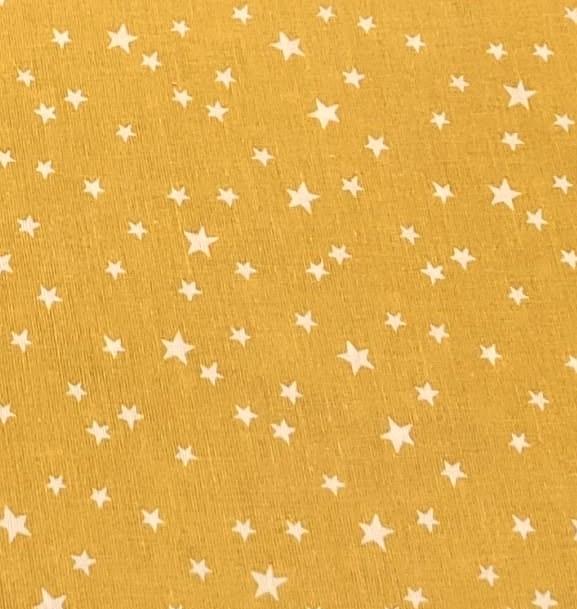 50 CM ALGODÓN MOSTAZA ESTRELLAS BLANCAS SERIE ORIÓN