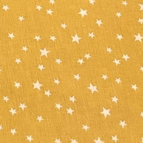 50 CM ALGODÓN MOSTAZA ESTRELLAS BLANCAS   SERIE ORIÓN  [0]