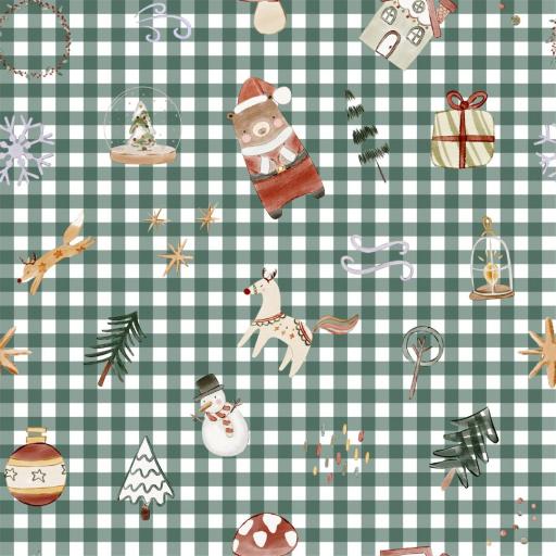 NAVIDAD OSITOS HELY VICHY VERDE    ( EN 10 TEJIDOS DISTINTOS )  [0]