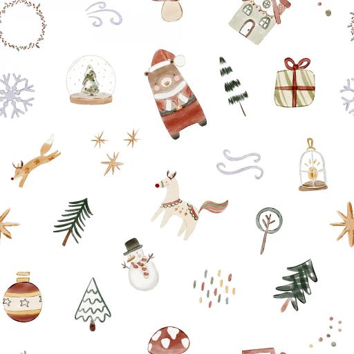 NAVIDAD OSITOS HELY BLANCO     ( EN 10 TEJIDOS DISTINTOS )