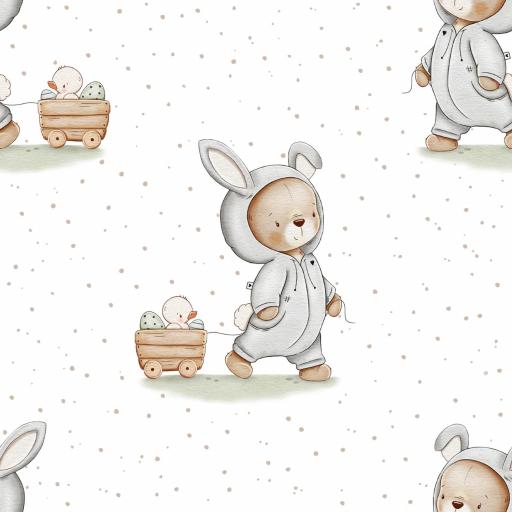 OSITOS PASEANDO DE PASCUA   ( EN 10 TEJIDOS DISTINTOS ) 