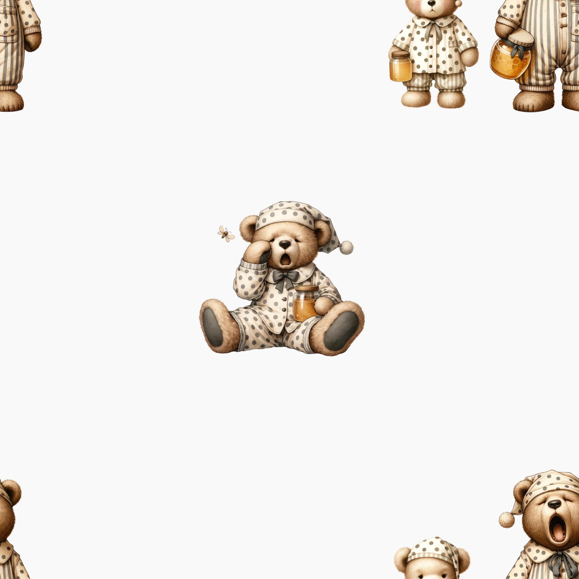 OSITO DORMILÓN CON MIEL  ( EN 10 TEJIDOS DISTINTOS )