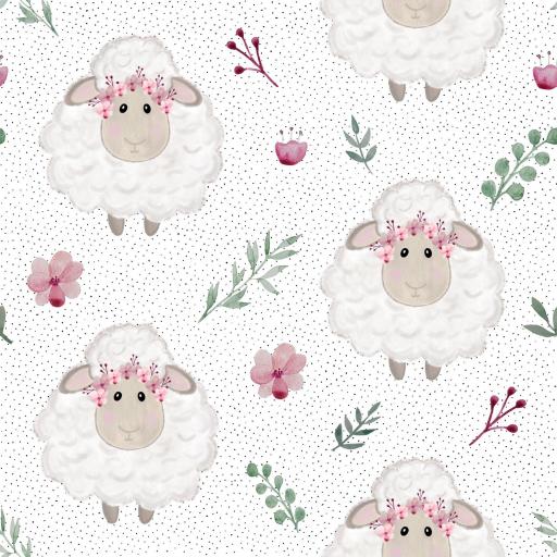  OVEJAS CON FLORES  ( EN 10 TEJIDOS DISTINTOS ) 