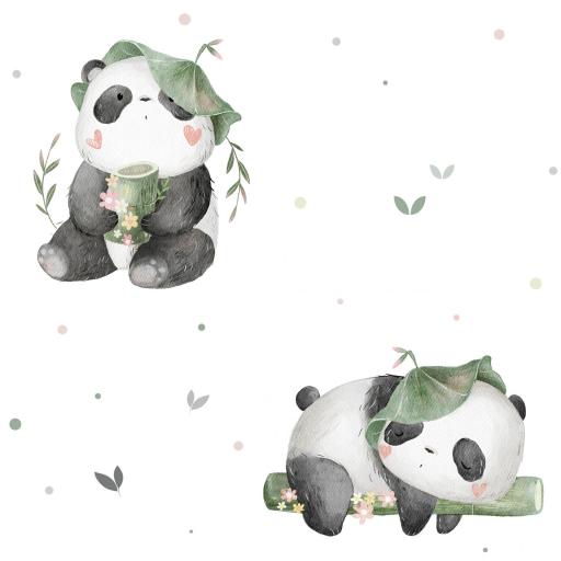 PANDA Y BAMBÚ    ( EN 10 TEJIDOS DISTINTOS )