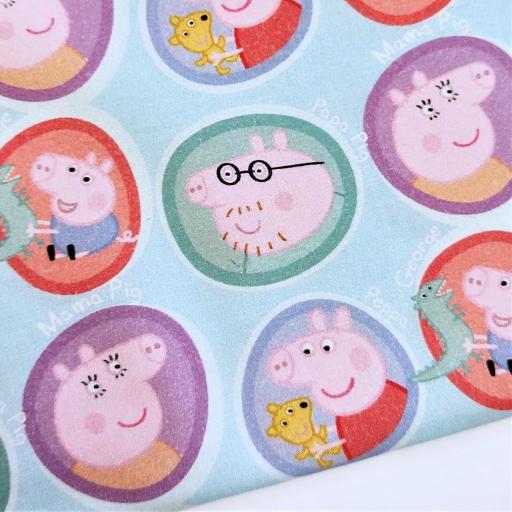 POPELÍN  180 HILOS PEPPA PIG CIRCULOS 