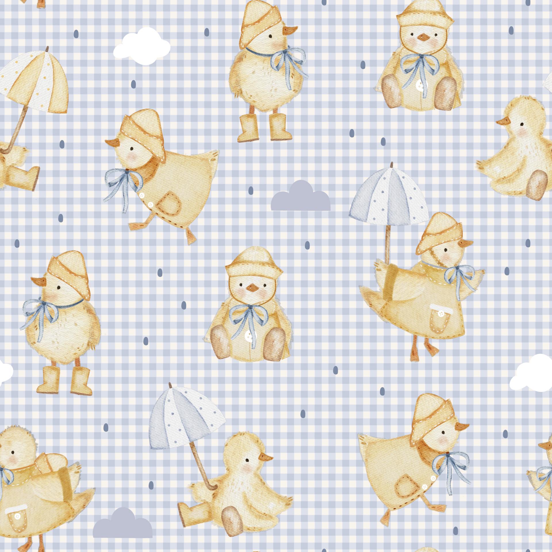 POLLITOS VICHY AZUL ALGODÓN PREMIUM 130 GR