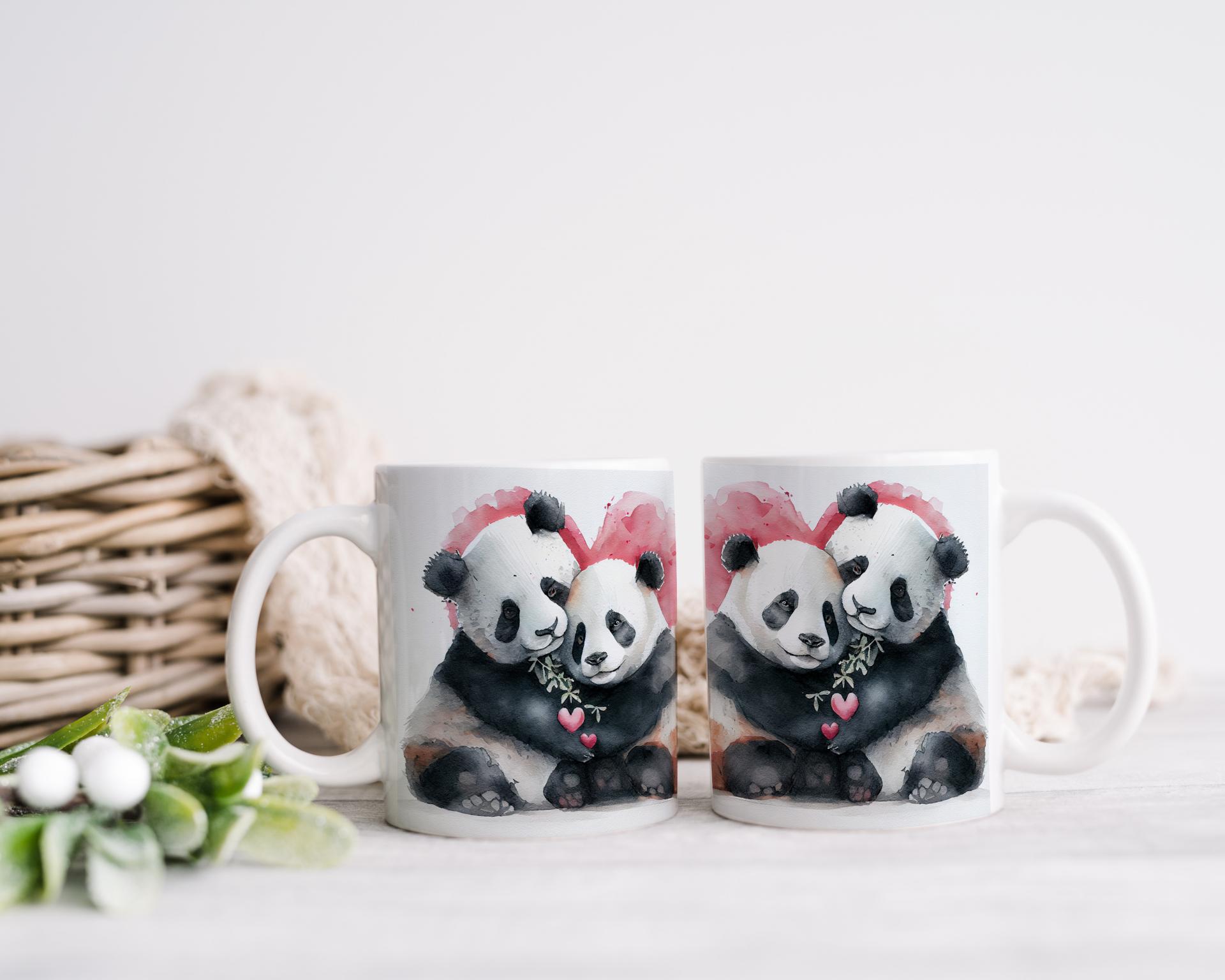 Taza sublimación oso panda san Valentín personalizada - CATYPRADO