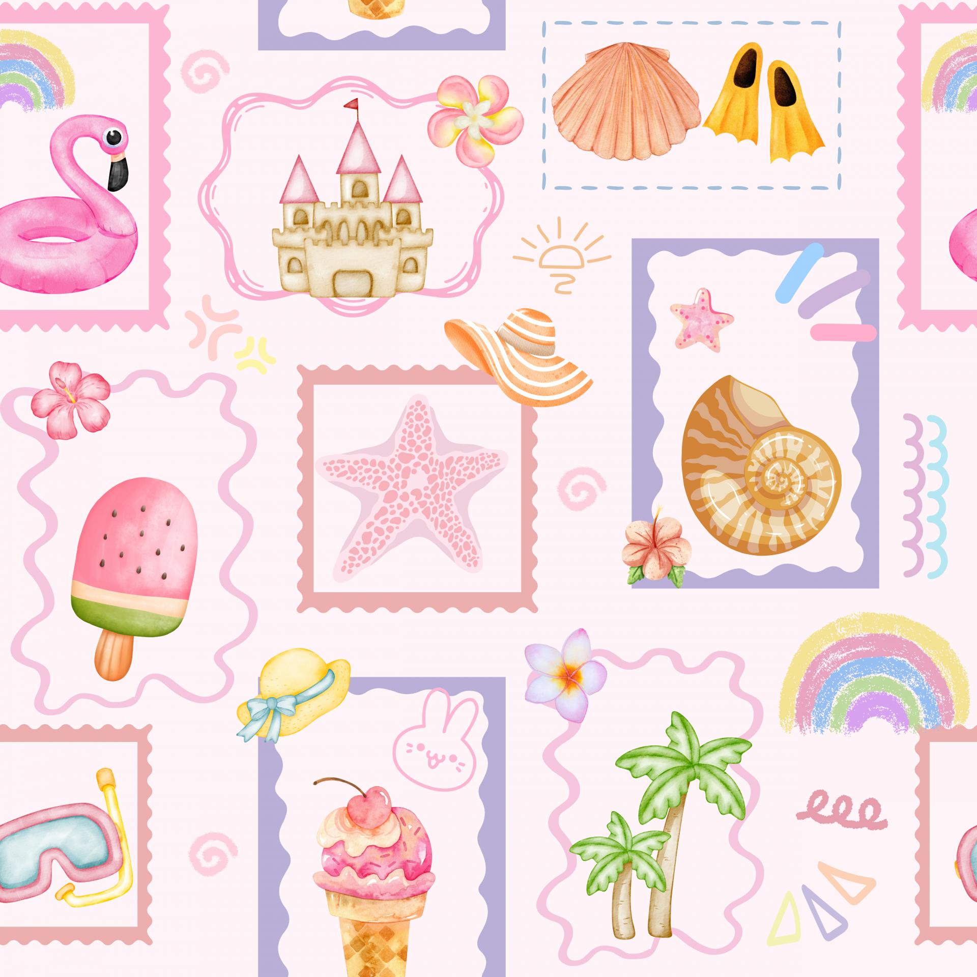 ESTAMPADO VERANO CONCHAS Y HELADOS ( EN 10 TEJIDOS DISTINTOS )