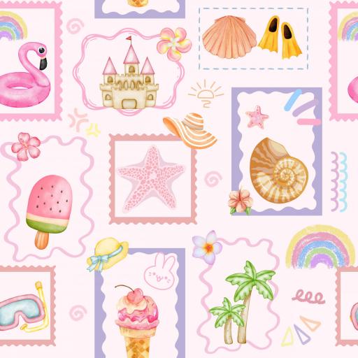  ESTAMPADO VERANO CONCHAS Y HELADOS    ( EN 10 TEJIDOS DISTINTOS )  [0]