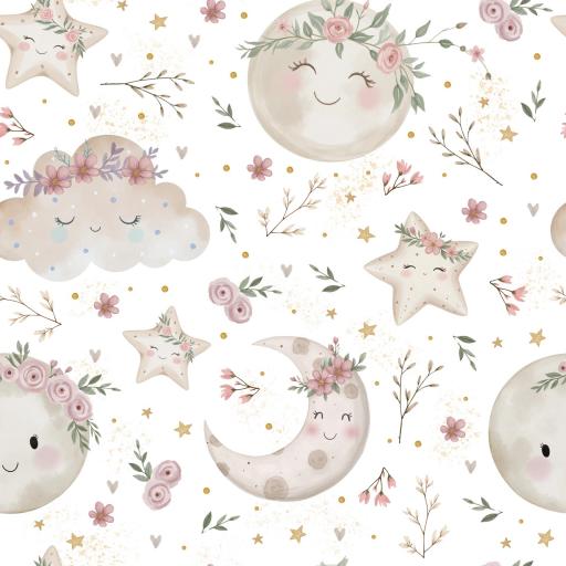 LUNAS Y  NUBES BOHO ( EN 10 TEJIDOS DISTINTOS )