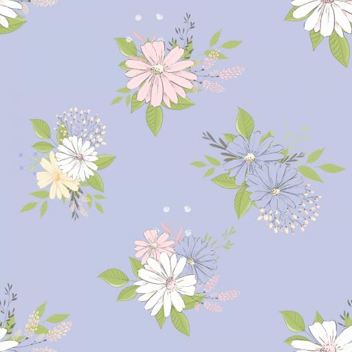 FLORES  SIENA AZUL LAVANDA   (  EN 10 TEJIJDOS DISTINTOS ) 