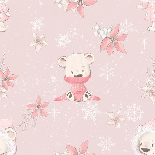 OSITO DE NAVIDAD JERSEY ROSA     ( EN  10 TEJIDOS DISTINTOS) [0]