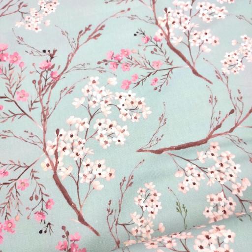 HALF PANAMÁ ESTAMPADO FLORES SAKURA AGUA 