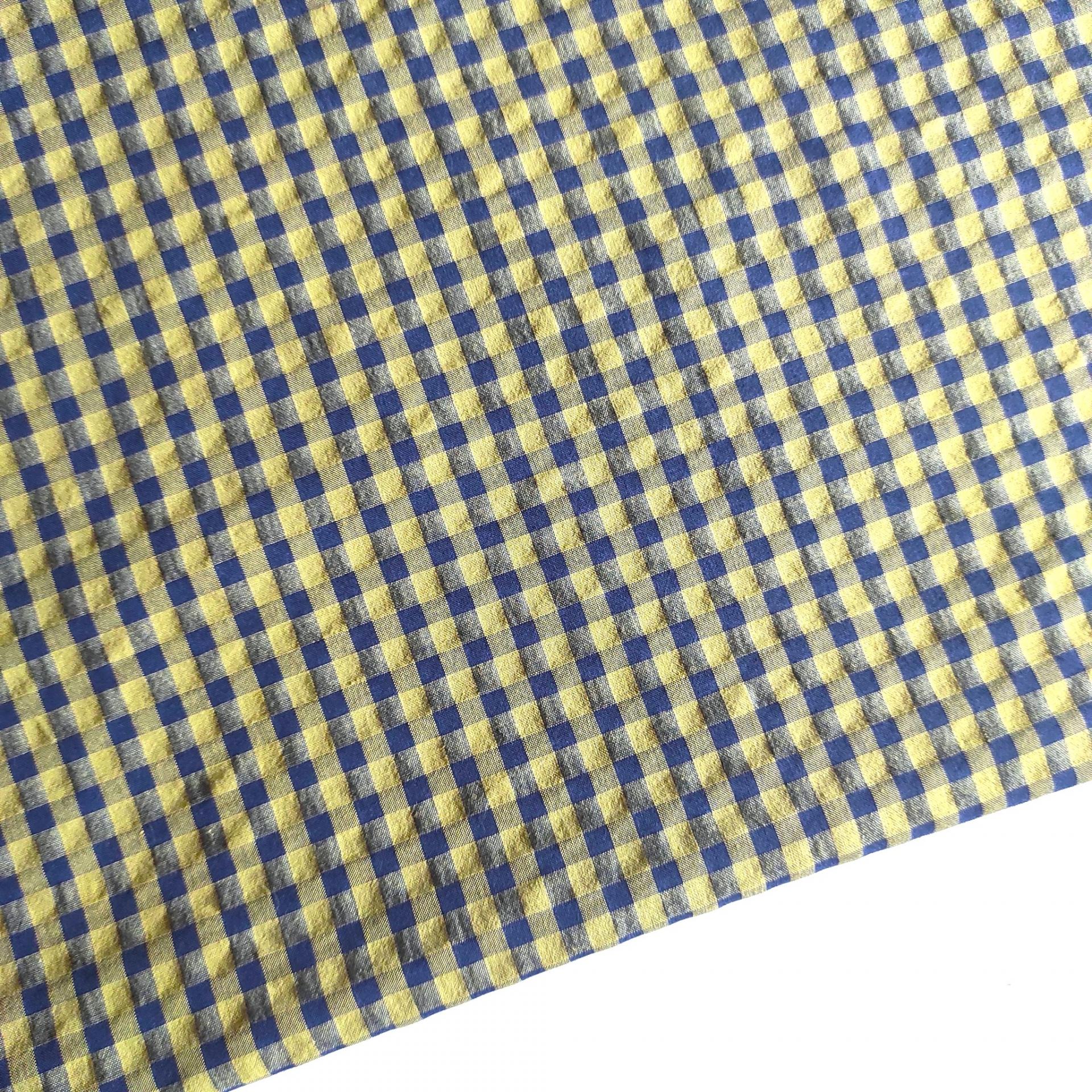 VICHY SEERSUCKER BICOLOR 06 Cm OLIVA /MARINO