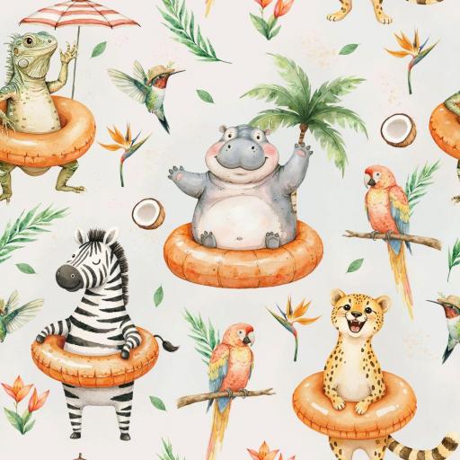 ANIMALES SELVA TROPICAL  ( EN 10 TEJIDOS DISTINTOS )