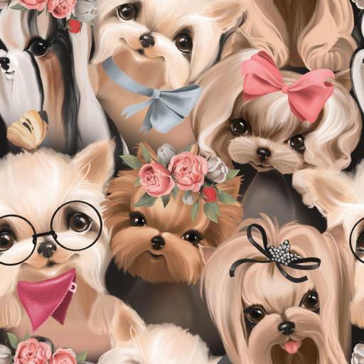 PERRITOS YORKSHIRE TERRIER CON LAZO  ( EN 10 TEJIDOS DISTINTOS ) [0]