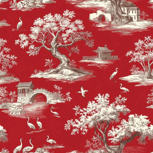 TOILE ORIENTE ROJO    ( EN 10 TEJIDOS DISTINTOS )  [0]
