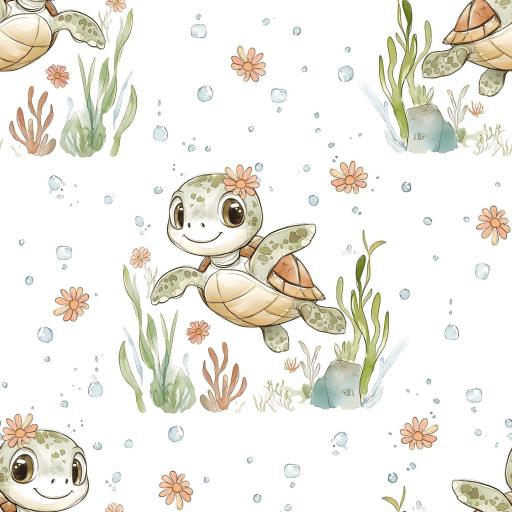 TORTUGUITA FELIZ  (  en 10 tejidos distintos ) 