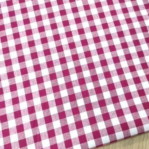 RETAL  VICHY CAMISERÍA  ALGODÓN ROJO FRAMBUESA  1 cm  [0]