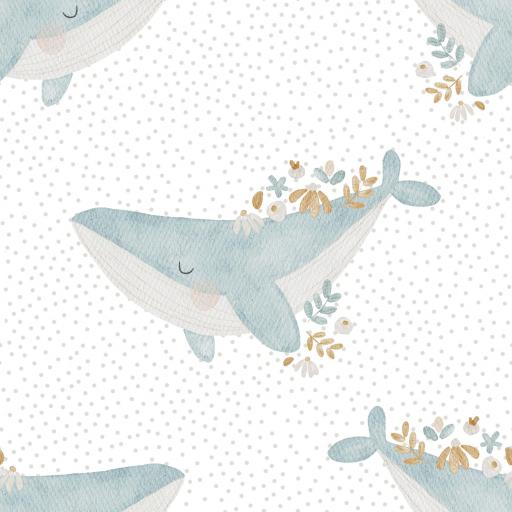 BALLENAS ROMÁNTICAS  ALGODÓN PREMIUM 130 GR   [0]